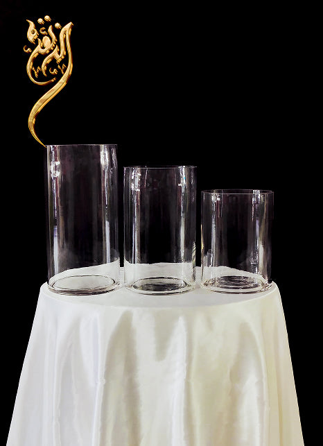 Wide opening cylinder glass vase for flowers