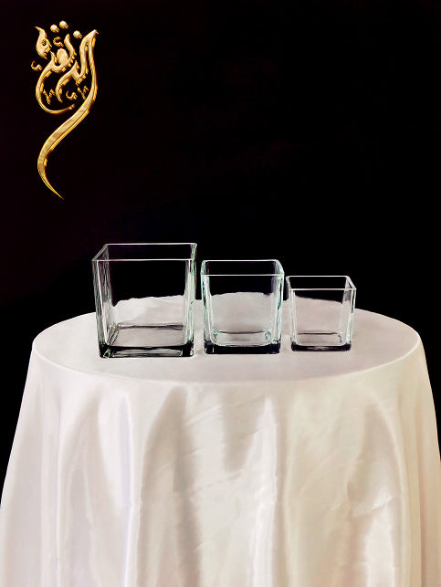 Square glass vase for flowers - Dubai