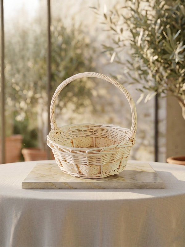 White large round basket