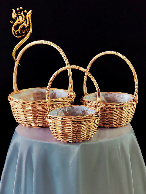 Brown round mixsize basket