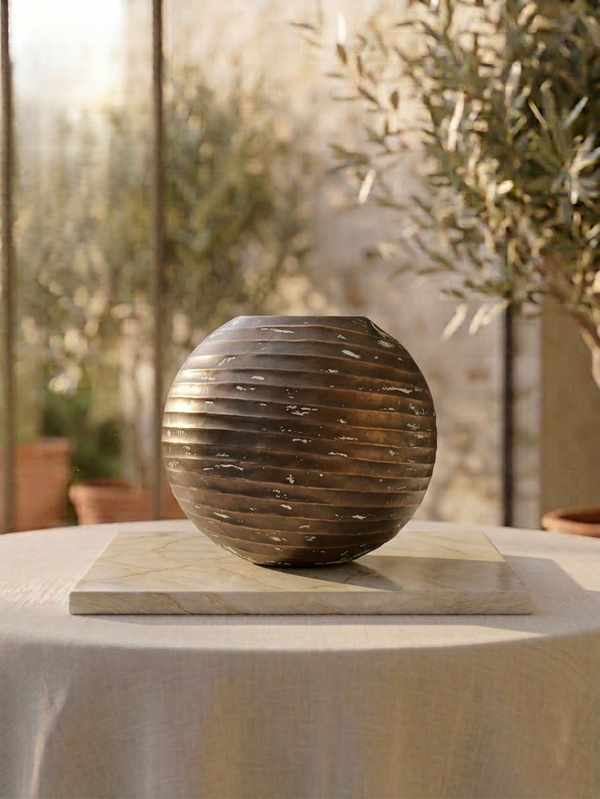 Splendid metal table vase for flowers