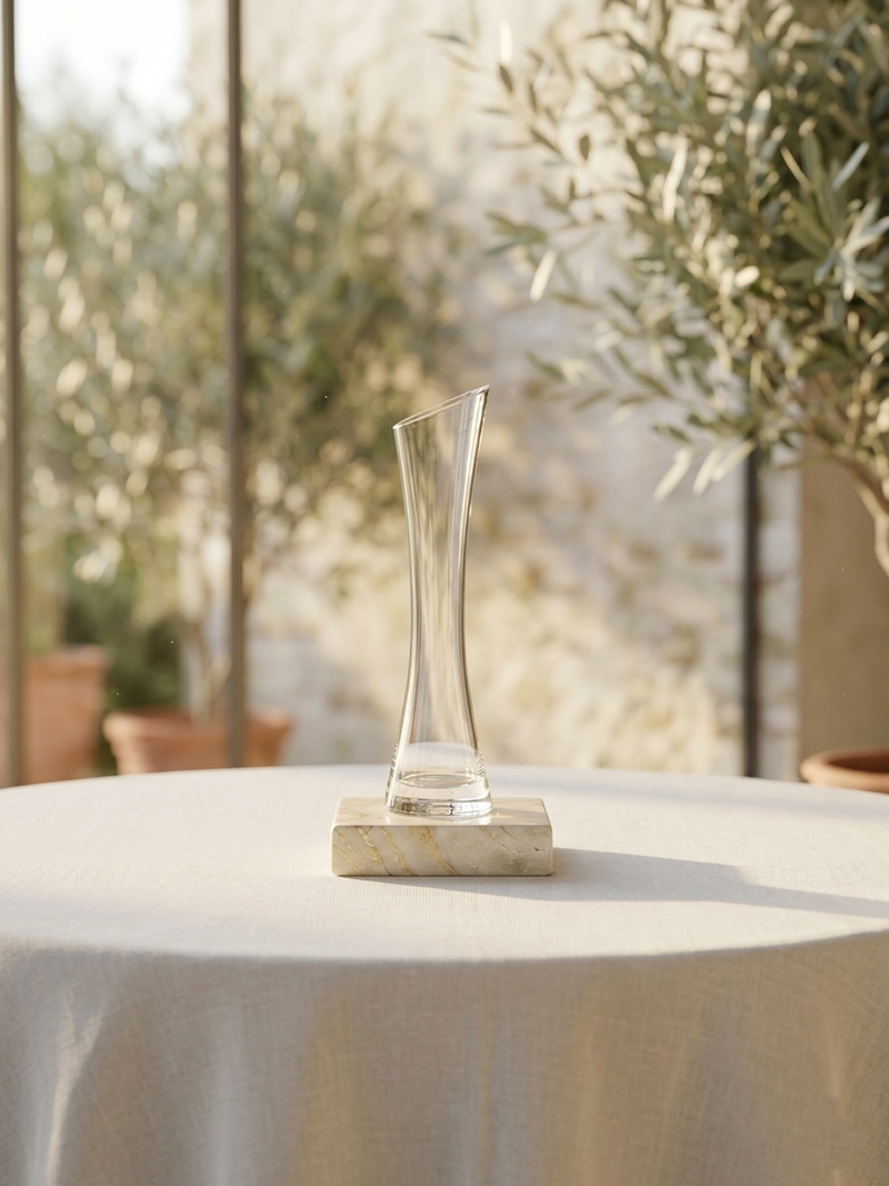 Decorative Conical Shape Glass Vase Clear